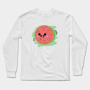 Happy Watermelon Face Long Sleeve T-Shirt